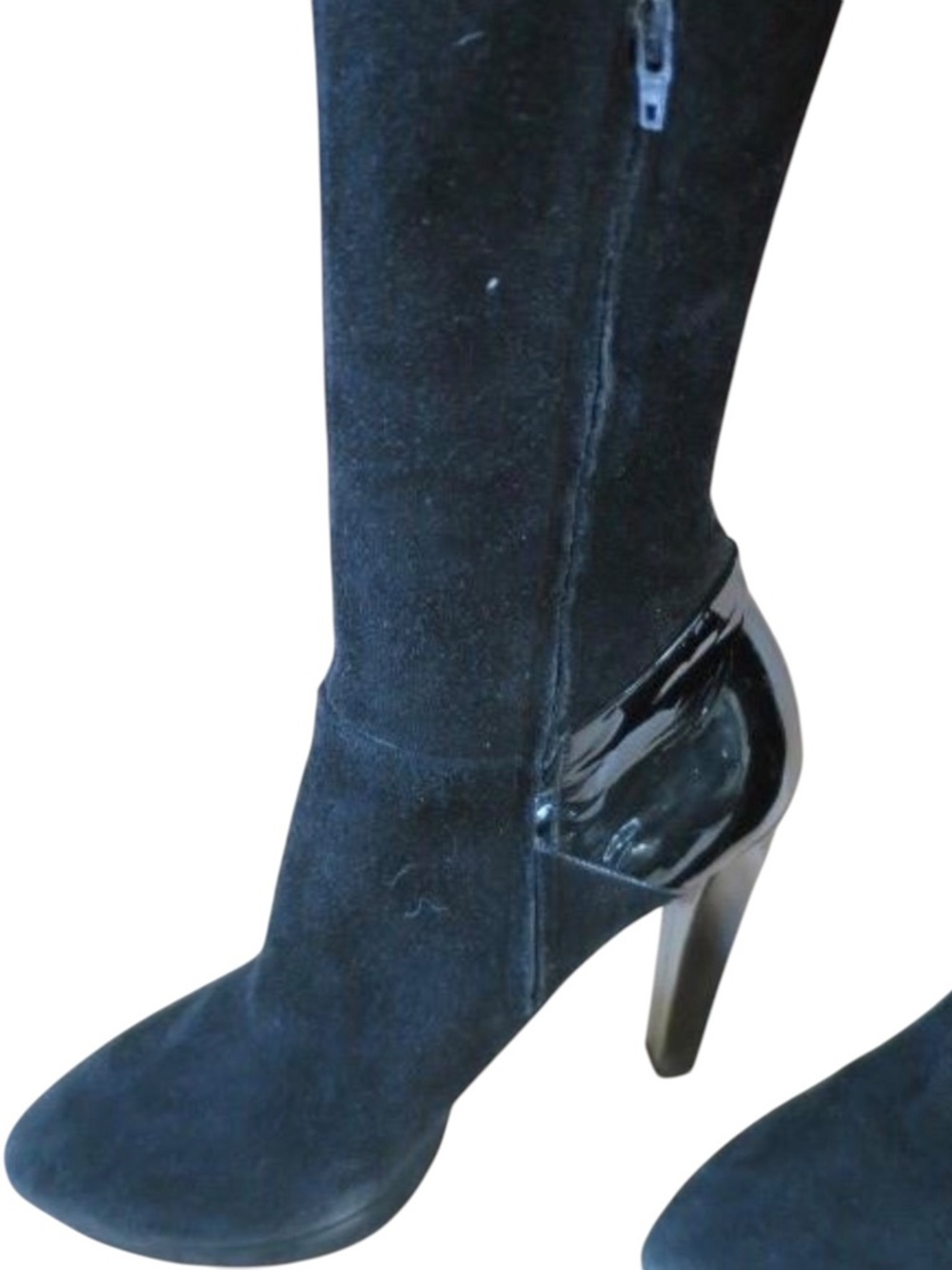 Black Gucci Suede Thigh High High-Heel Boots - Picture 3 of 7